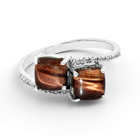 Anello in argento con Occhio di Tigre Rosso