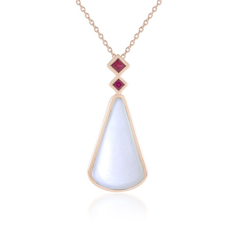 Collana in argento con Pietra di Luna Bianca (KM by Juwelo)