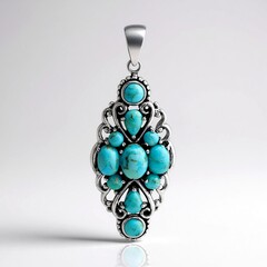 Ciondolo in argento con Turchese Kingman Mohave Blu (Faszination Türkis)