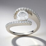 Anello in argento con Topazio Bianco (Adela Silber)