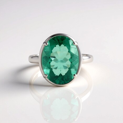 Anello in argento con Fluorite Verde
