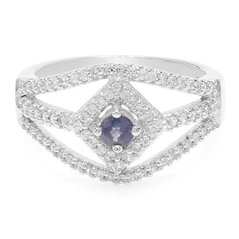 Anello in argento con Zaffiro della Tanzania