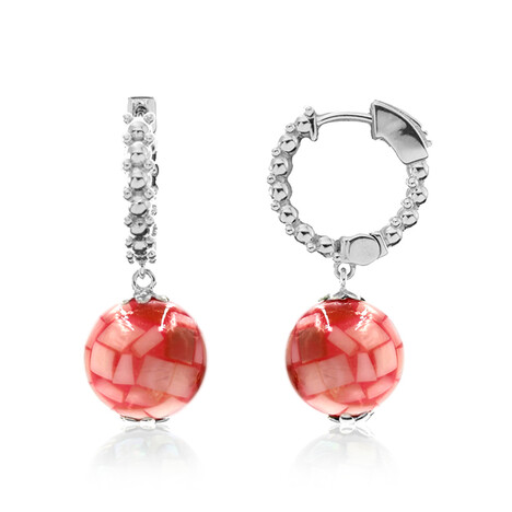 Perlmutt-Mosaik-Silberohrringe (Dallas Prince Designs)