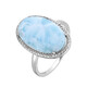 Zilveren ring met een larimar