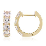 Gouden oorbellen met roze topaasstenen (de Melo Gold)