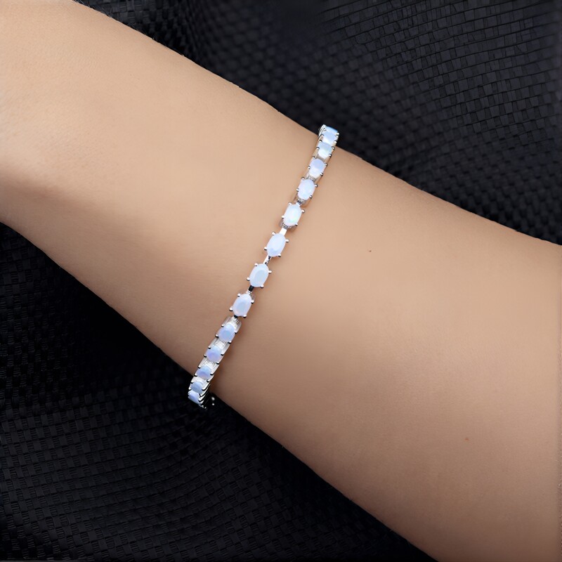 Australischer Opal-Silberarmband