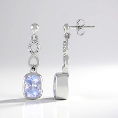 Orecchini in argento con Quarzo Blue Moon