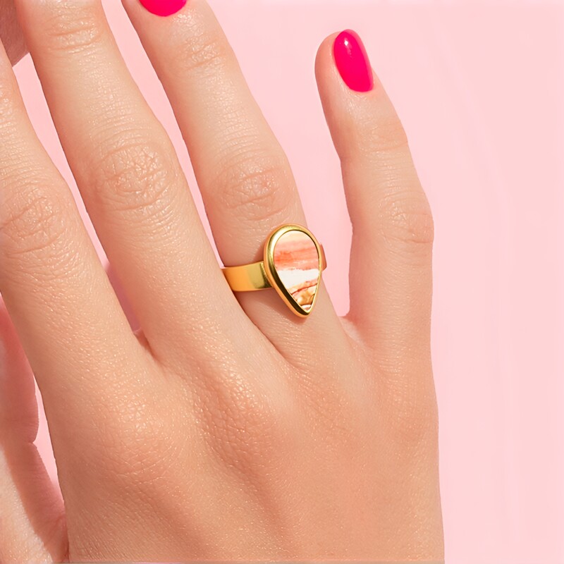 Anello in argento con Diaspro del tramonto