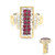 Zilveren ring met Birmese Robijnen (Gems en Vogue)