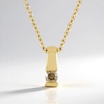 Collana in argento con Diamante Cioccolato I2