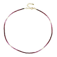 Zilveren halsketting met Tanzania robijnen