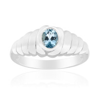 Bague en argent et Aigue-marine du Mozambique (Pallanova)