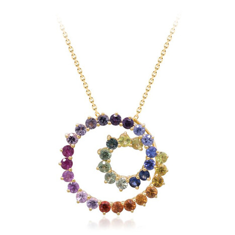 Gouden halsketting met saffieren (CIRARI)