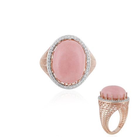 Pinkfarbener Opal-Goldring (Ornaments by de Melo)