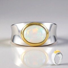 Anello in argento con Opale di Welo