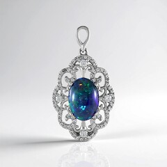 Ciondolo in argento con Opale Mezezo (Adela Silber)