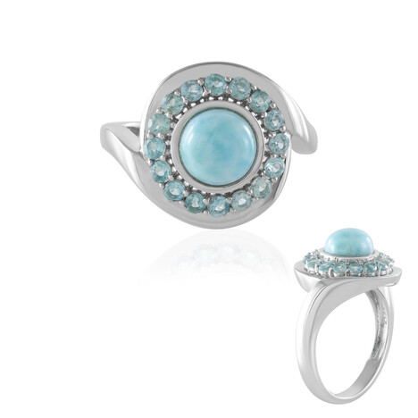 Bague en argent et Larimar (KM by Juwelo)