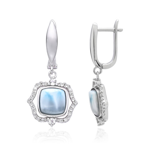 Zilveren oorbellen met larimaren