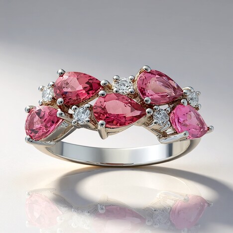 Bague en argent et Tourmaline rose du Brésil  (Pallanova)
