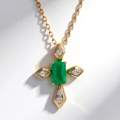 Collana in oro con Smeraldo Zambia AAA