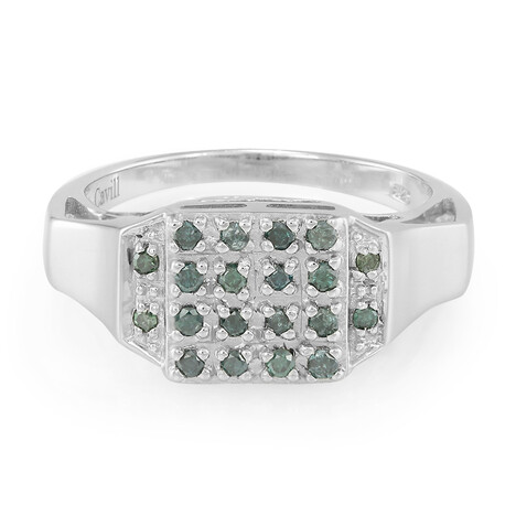 Fancy Diamond Silver Ring