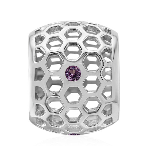 Pinkfarbener Saphir-Silberanhänger (Annette)