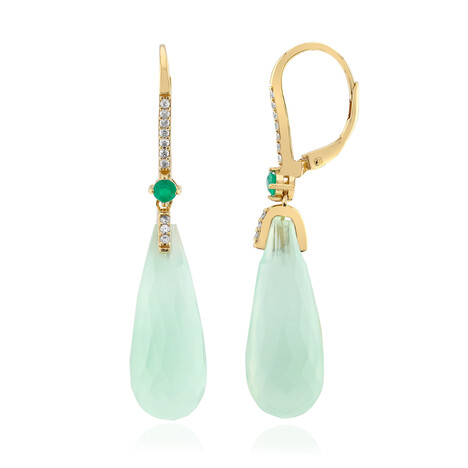Pendientes en plata con Calcedonia verde
