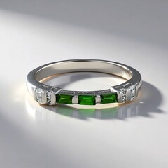 Anello in argento con Diopside Russo (Adela Silber)