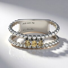 Anello in argento con Diamante Champagne I3 (de Melo Essence)