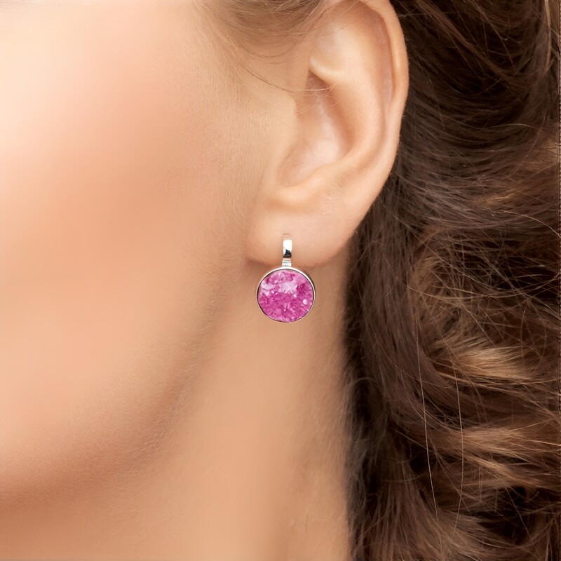 Pendientes en plata con Calcita cobalto (Bali Barong)