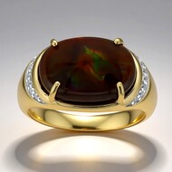 9K Fire Agate Gold Ring