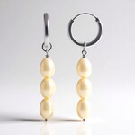 Orecchini in argento con Perla d'Acqua Dolce Bianca