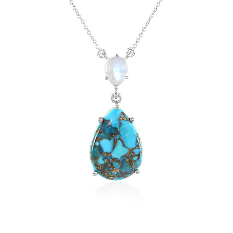 Collier en argent et Turquoise cuivrée bleue (Faszination Türkis)