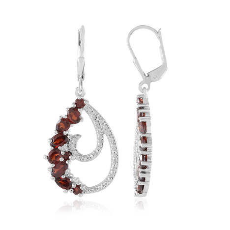 Mozambique Garnet Silver Earrings