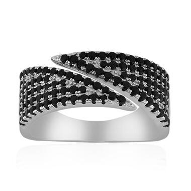Schwarzer Spinell-Silberring