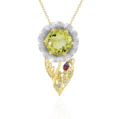 Collar en plata con Cuarzo del Ouro Verde