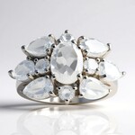 Anello in argento con Topazio Bianco