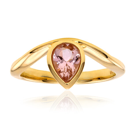 Gouden ring met een roze toermalijn (CUSTODANA)