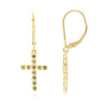 Orecchini placcati in oro con Diamante Fancy