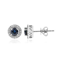 10K Ceylon Blue Sapphire Gold Earrings