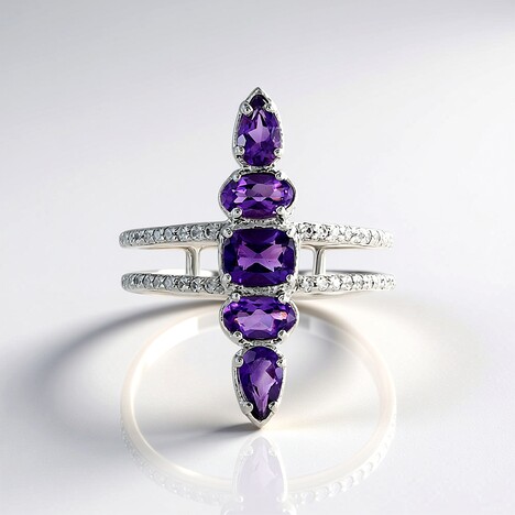 Anello in argento con Ametista Siberiana