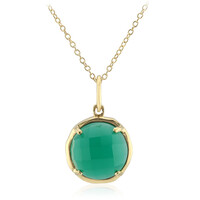 Zilveren halsketting met een Groene onyx