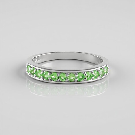 Anello in argento con Tsavorite della Tanzania