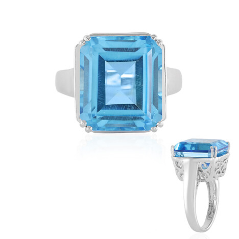 Bague en argent et Quartz cyan
