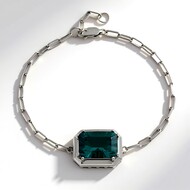 Brazalete en plata con Fluorita azul petróleo