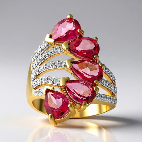 Anello in argento con Topazio Flamingo