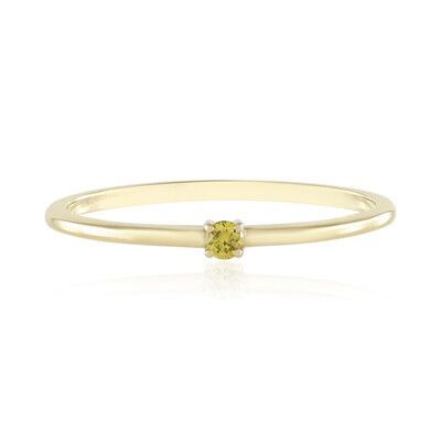 Anillo en oro con Diamante amarillo SI1