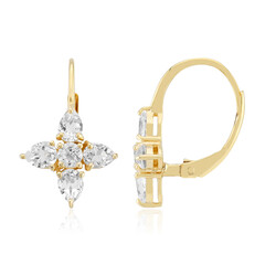 Weißer Topas-Silberohrringe