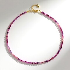 Collana in argento con Zaffiro Rosa