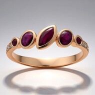 Anillo en oro con Rubí de Mozambique AAA (CIRARI)